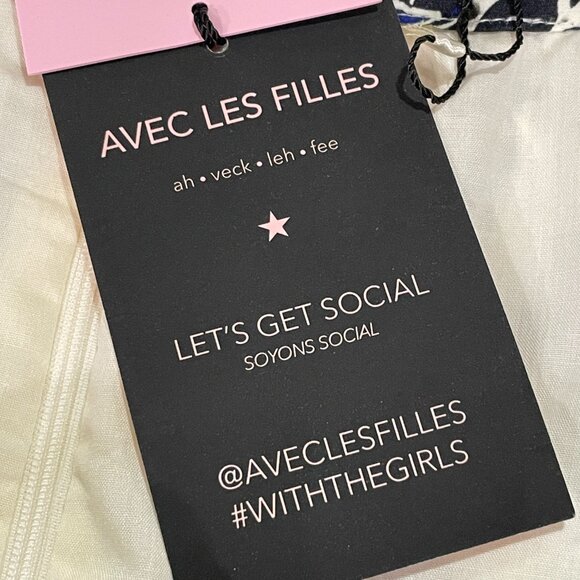 AVEC LES FILLES (NWT) "Butterfly Panel" Woven Lined Full Skirt, B/W Floral - XL - Picture 9 of 12